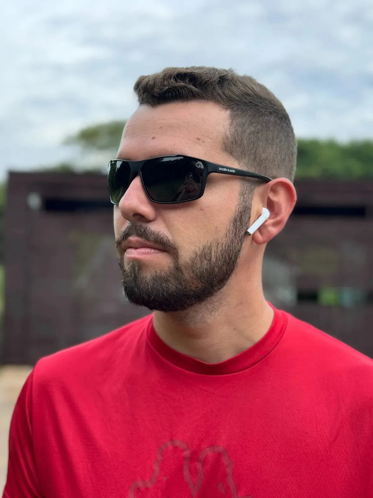 Men's Black Polarized Sports Sunglasses