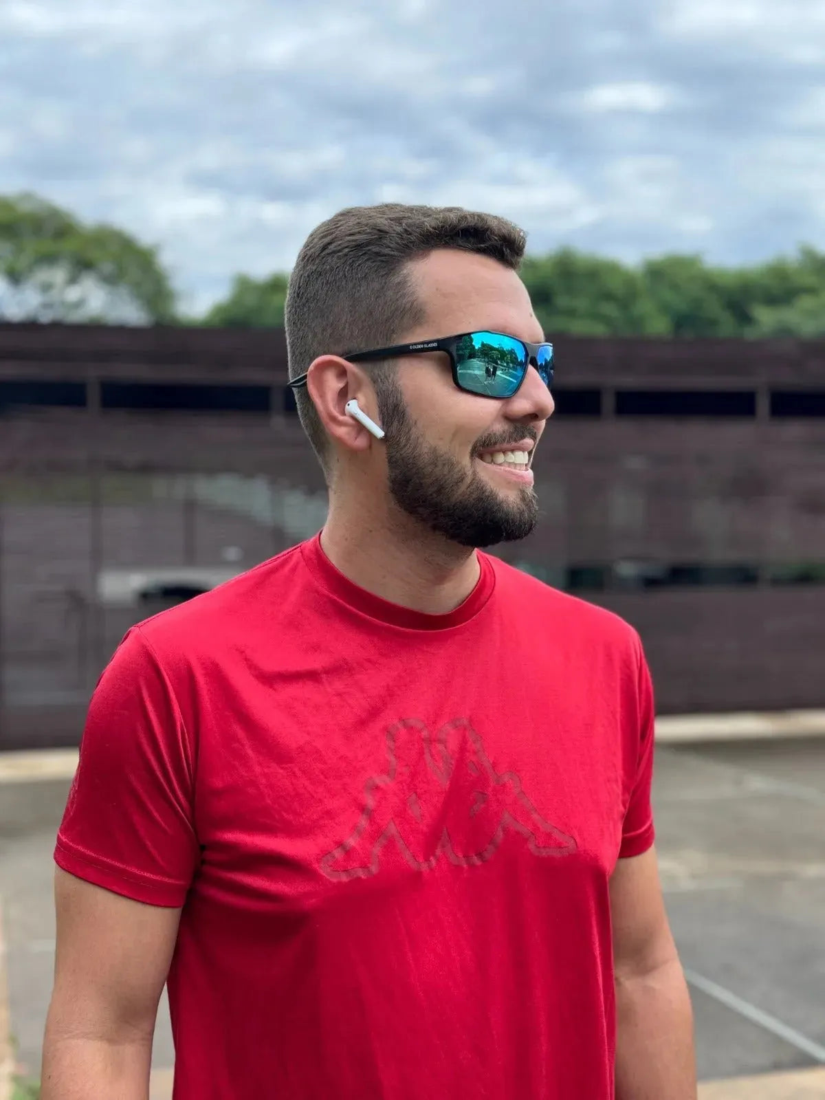 Men's Polarized Black and Blue Sports Sunglasses